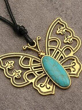 Leather Necklace Gold Long Boho Layered Necklace Hippie Choker Necklace Trendy
